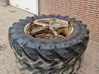 Wheels, Tyres, Rims & Dual spacers  480/70/38R Set dubbellucht 40%