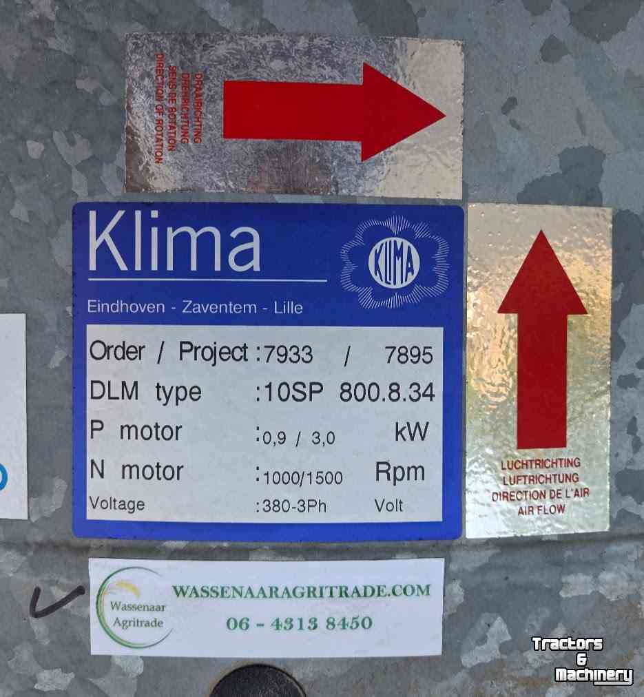 Storage ventilation systems  Klima DLM-10SP Tweetoeren Axiaalventilatoren
