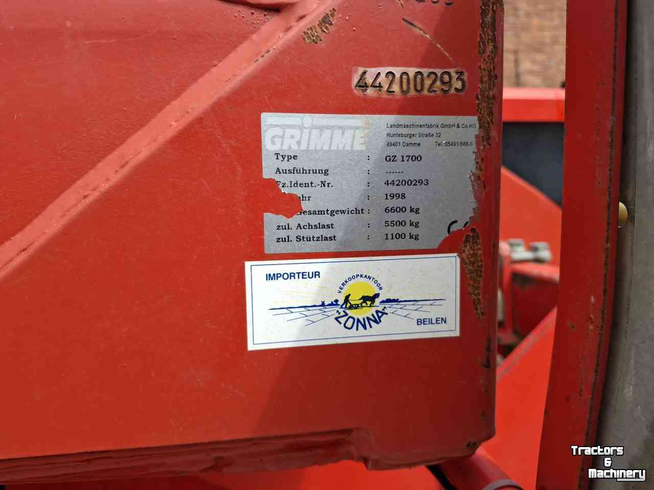 Potato harvester Grimme GZ1700 DLS