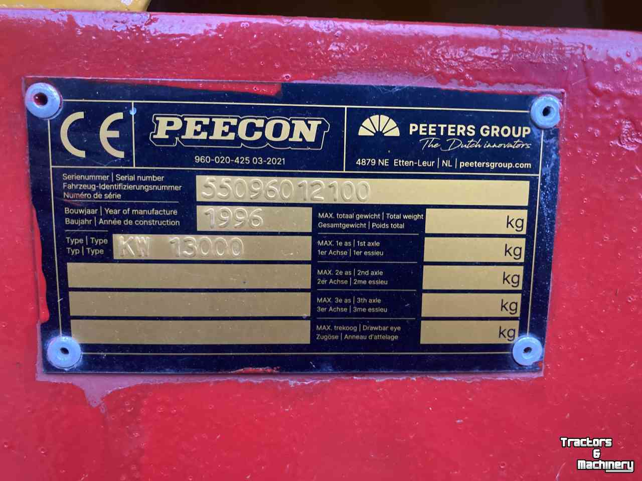 Dumptrailer Peecon 13000