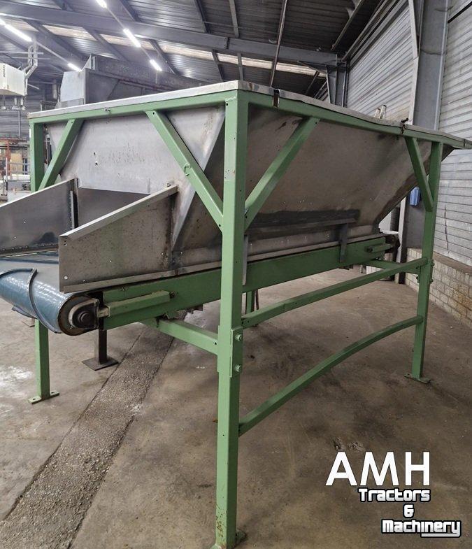 Bulk box tipper  Bunker met uitvoerband+kantelaar – complete set,  Dosierbunker mit Austragsband inklusive Kistenkipper (Komplettset)