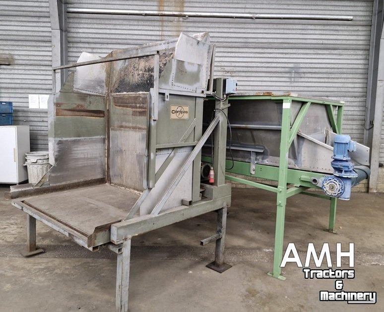 Bulk box tipper  Bunker met uitvoerband+kantelaar – complete set,  Dosierbunker mit Austragsband inklusive Kistenkipper (Komplettset)