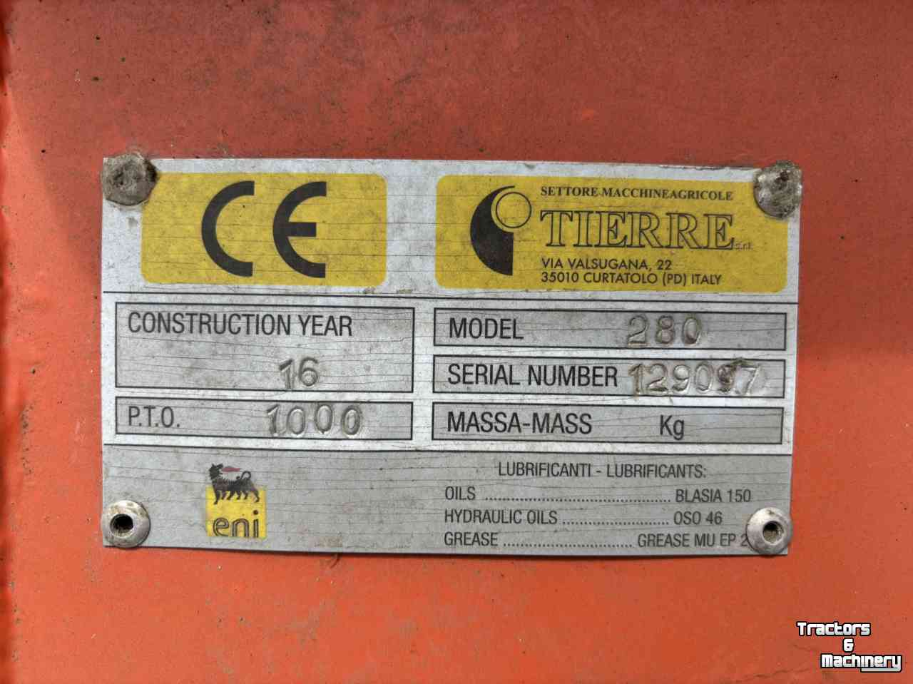 Flail mower Tierre 280 Klepelmaaier