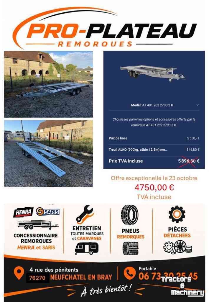 Car trailer up to 3500 Kg Saris Porte voiture