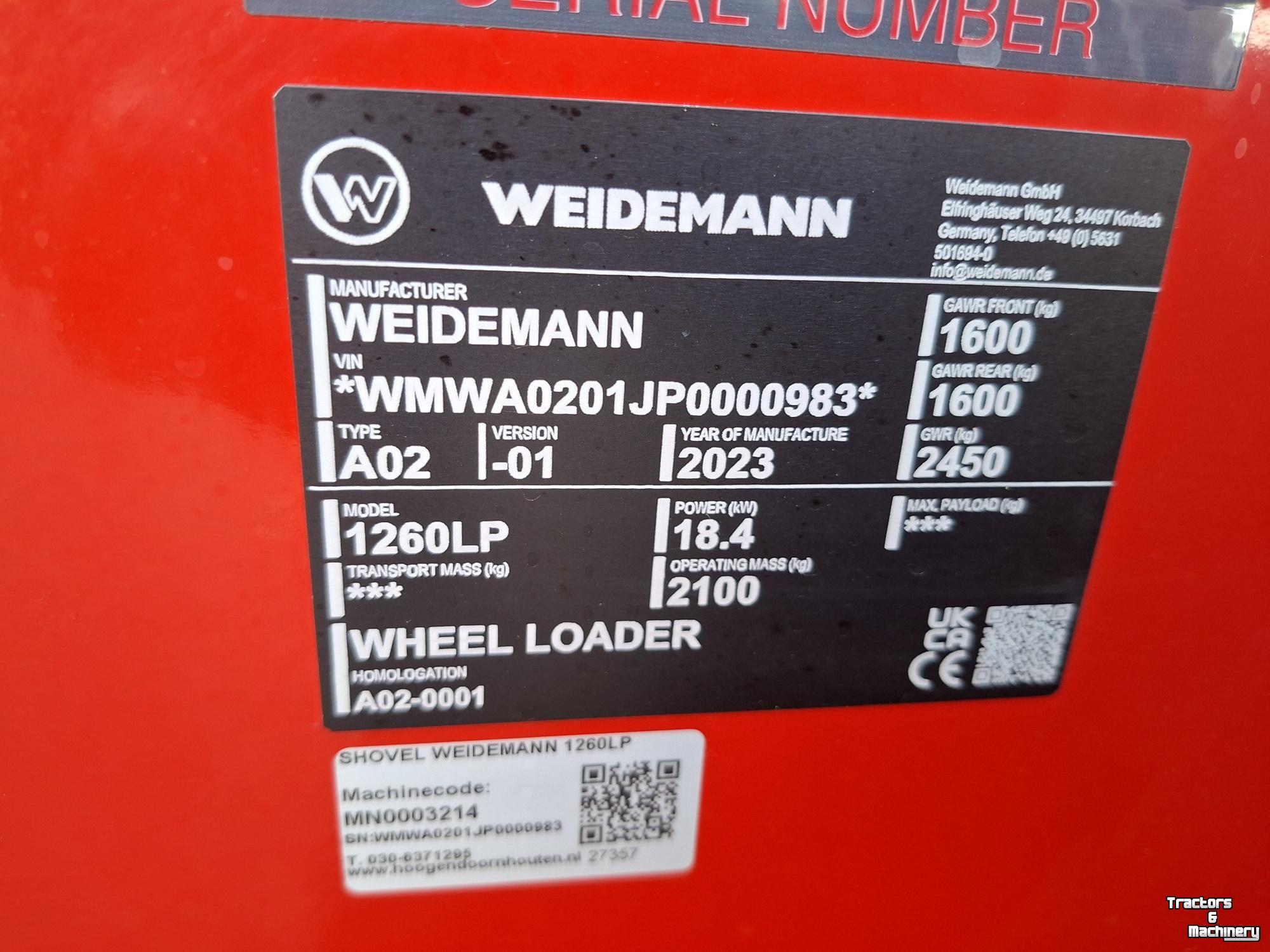 Wheelloader Weidemann 1260LP