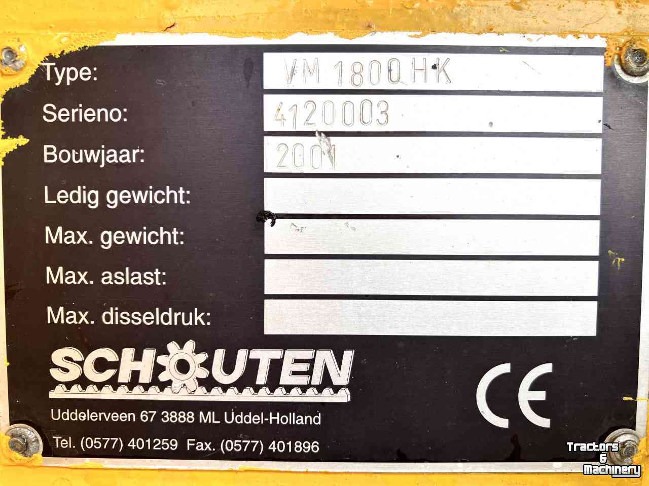 Sweepers and vacuum sweepers Schouten VM 1800 HK