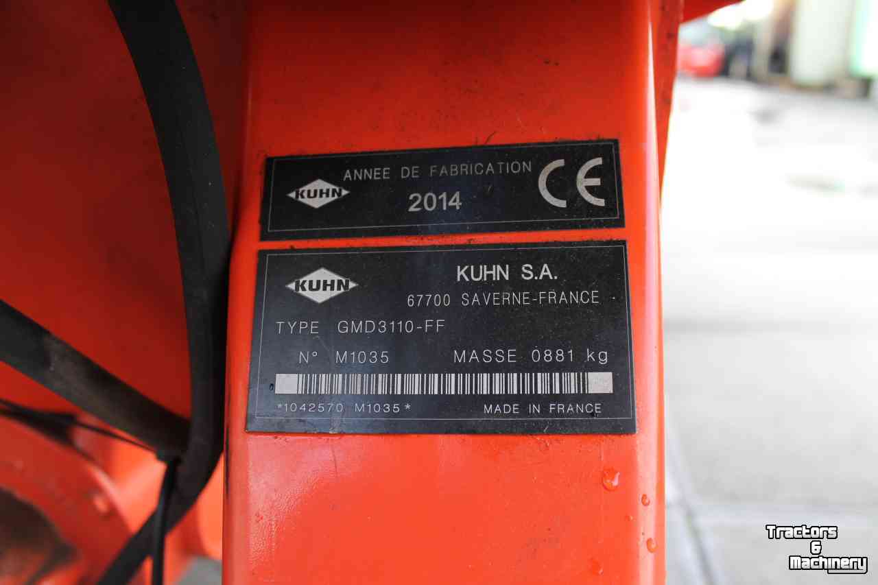 Mower Kuhn GMD3110 schijvenmaaier achtermaaier middenophanging Lift-Control