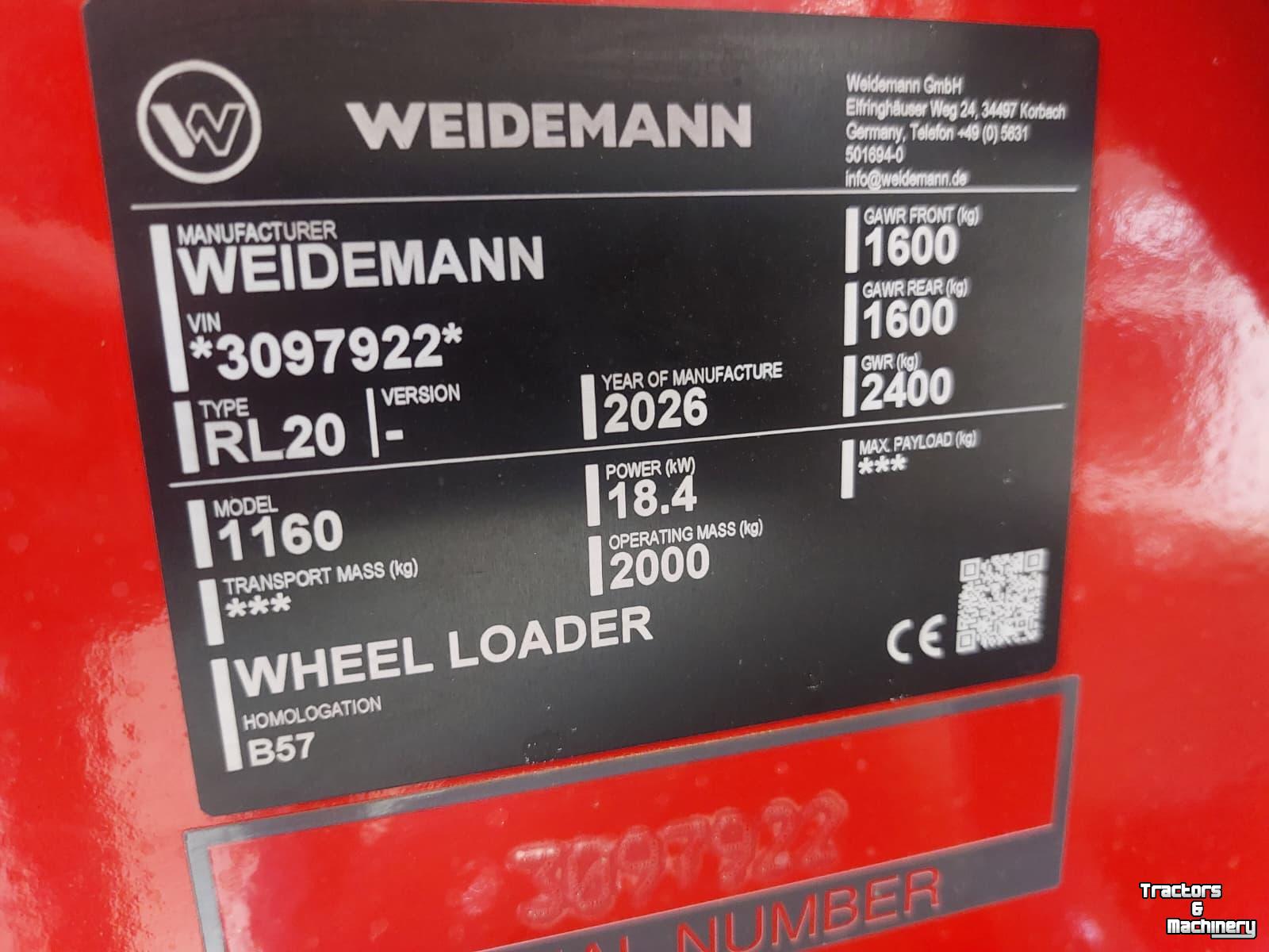 Wheelloader Weidemann 1160 special