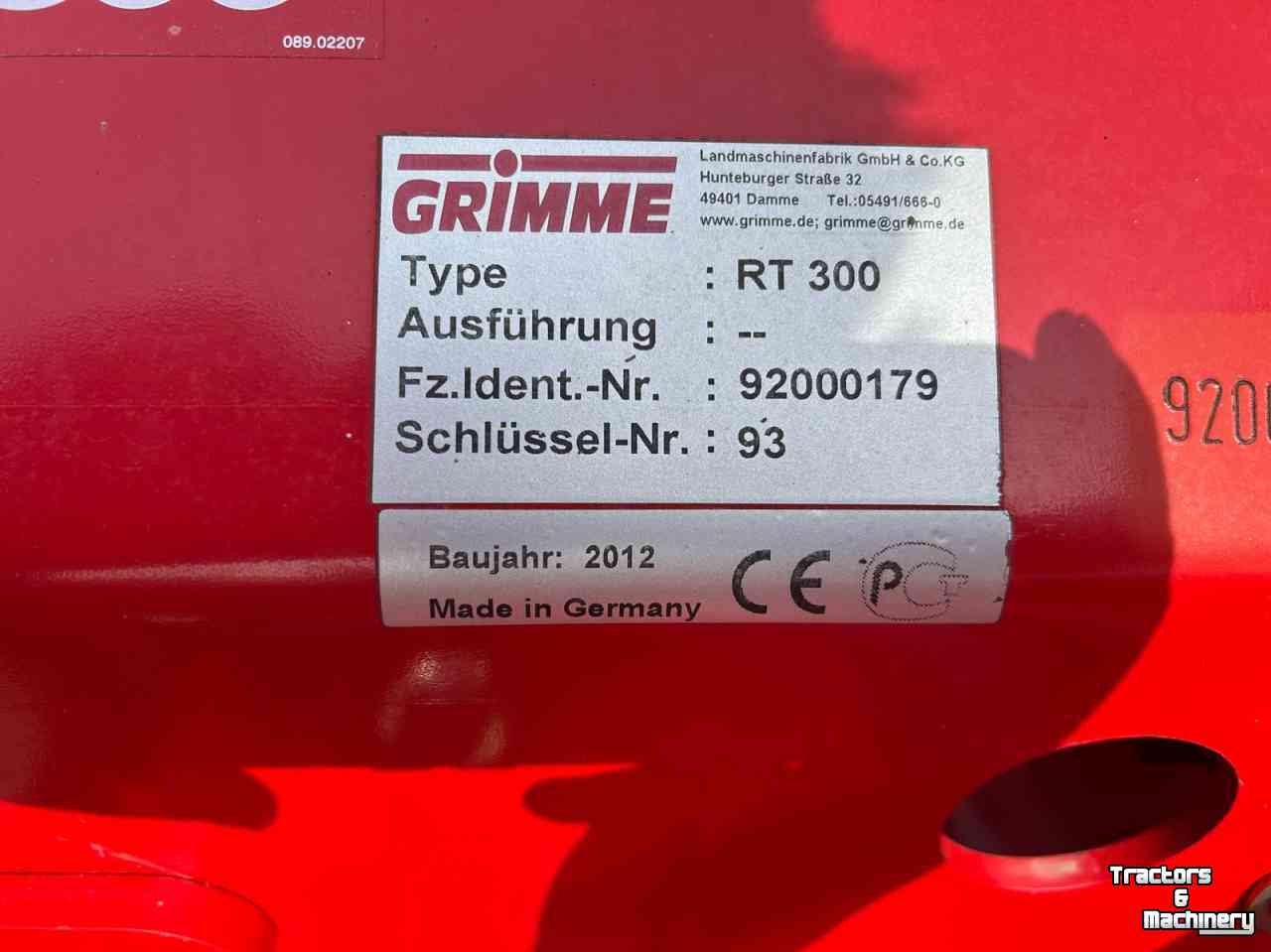 Rotary Tiller Grimme RT300 Front frees