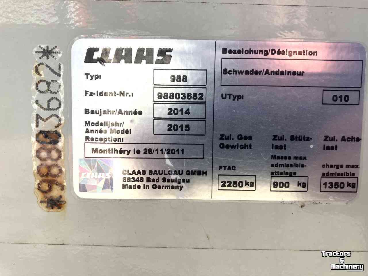 Rake Claas liner 2900