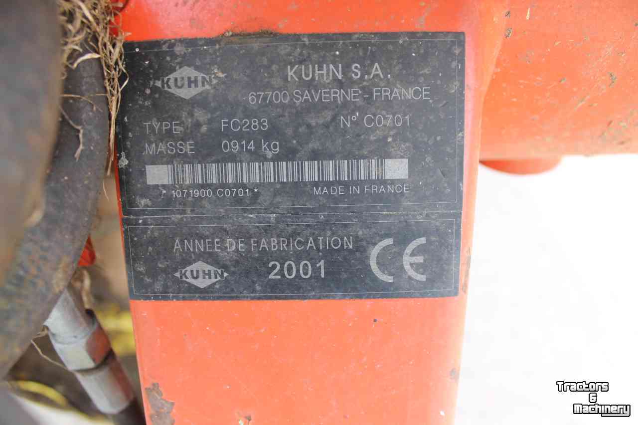 Mower Kuhn FC283 schijvenmaaier kneuzer middenophanging achtermaaier