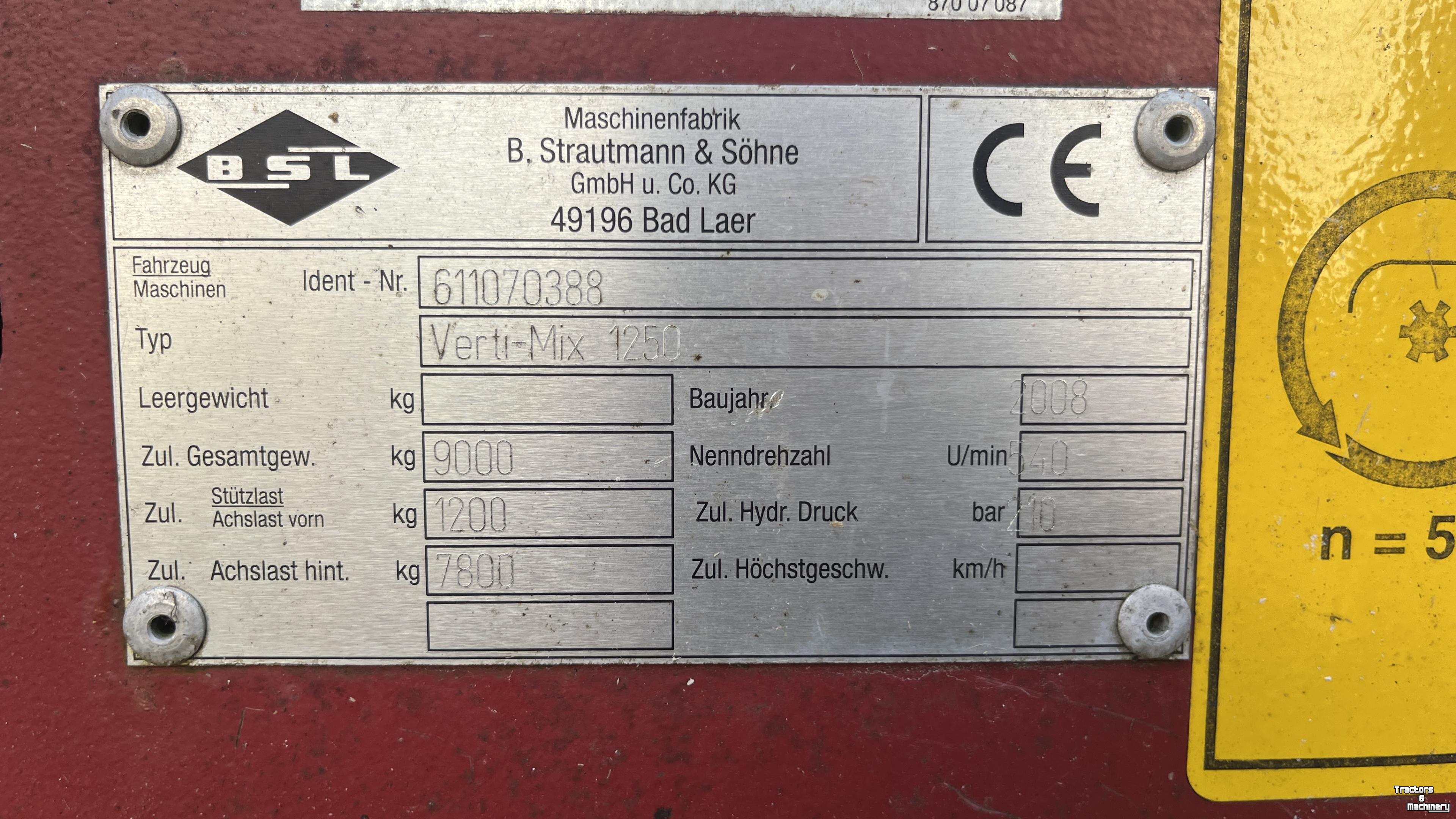 Vertical feed mixer Strautmann verti-mix 1250