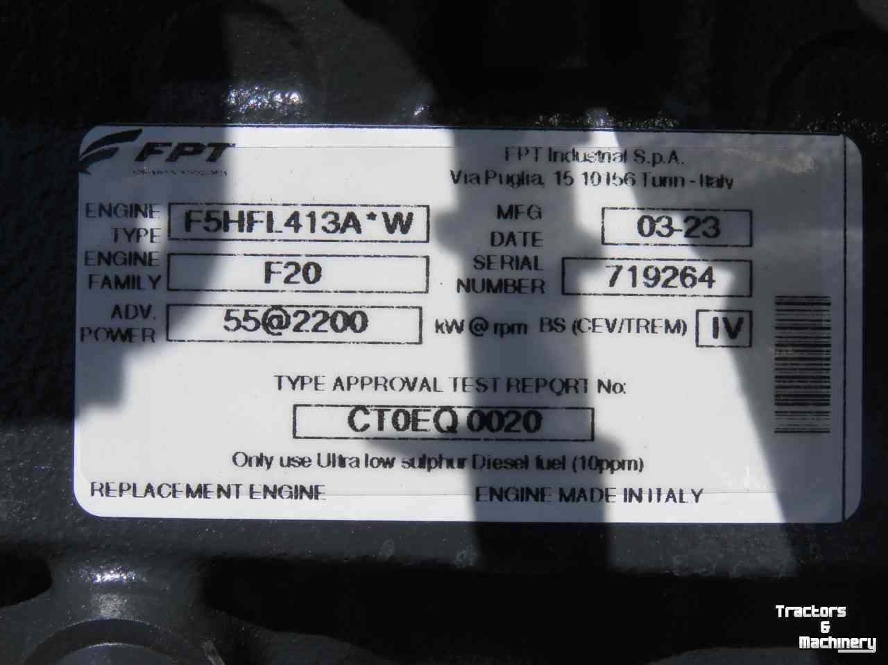 Engine FPT Complete FPT Motor 4cil F5HFL413A Parts no:5802853882
