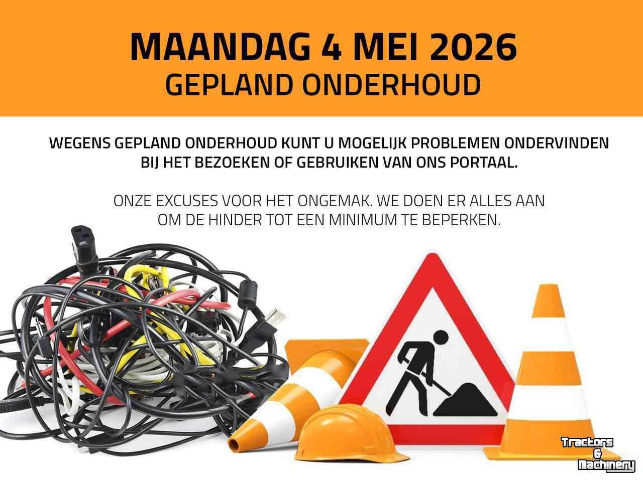 Other tractors and accessories  Gepland onderhoud maandag 4 mei 2026