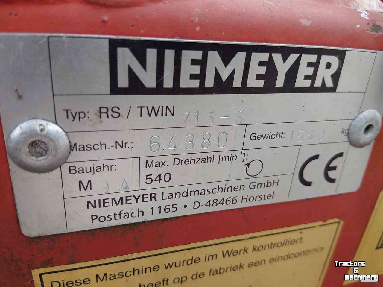 Rake Niemeyer RS Twin 715-s Dubbele hark
