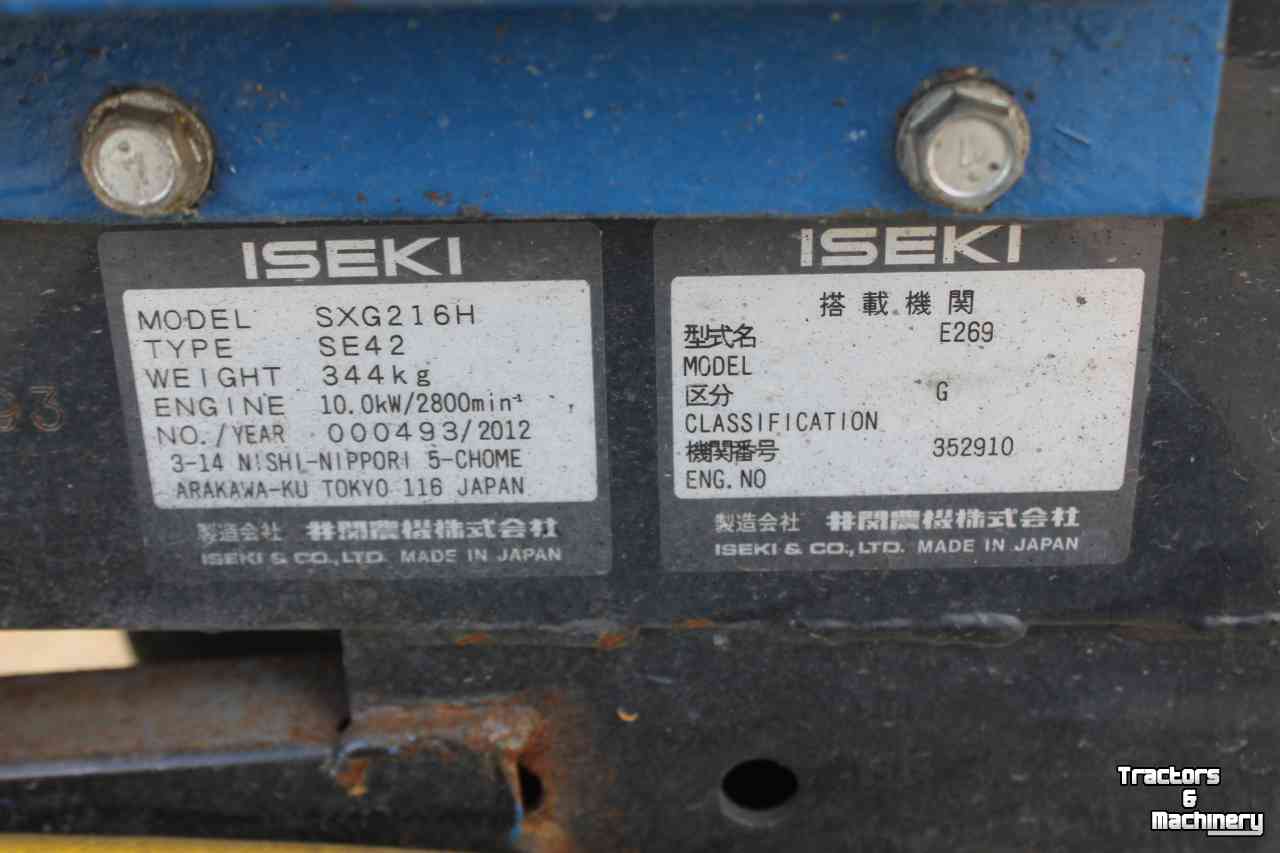Horticultural Tractors Iseki SXG216H diesel hydrostaat minitrekker met Weedmaster onkruidkoker heetwatermachine