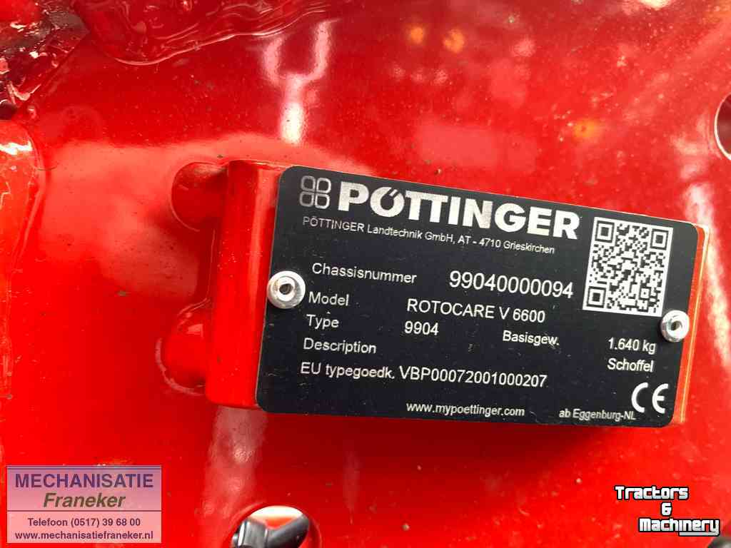 Weeder Pottinger Pottinger Rotocare V6600 Hydraulisch opklapbare rol schoffel