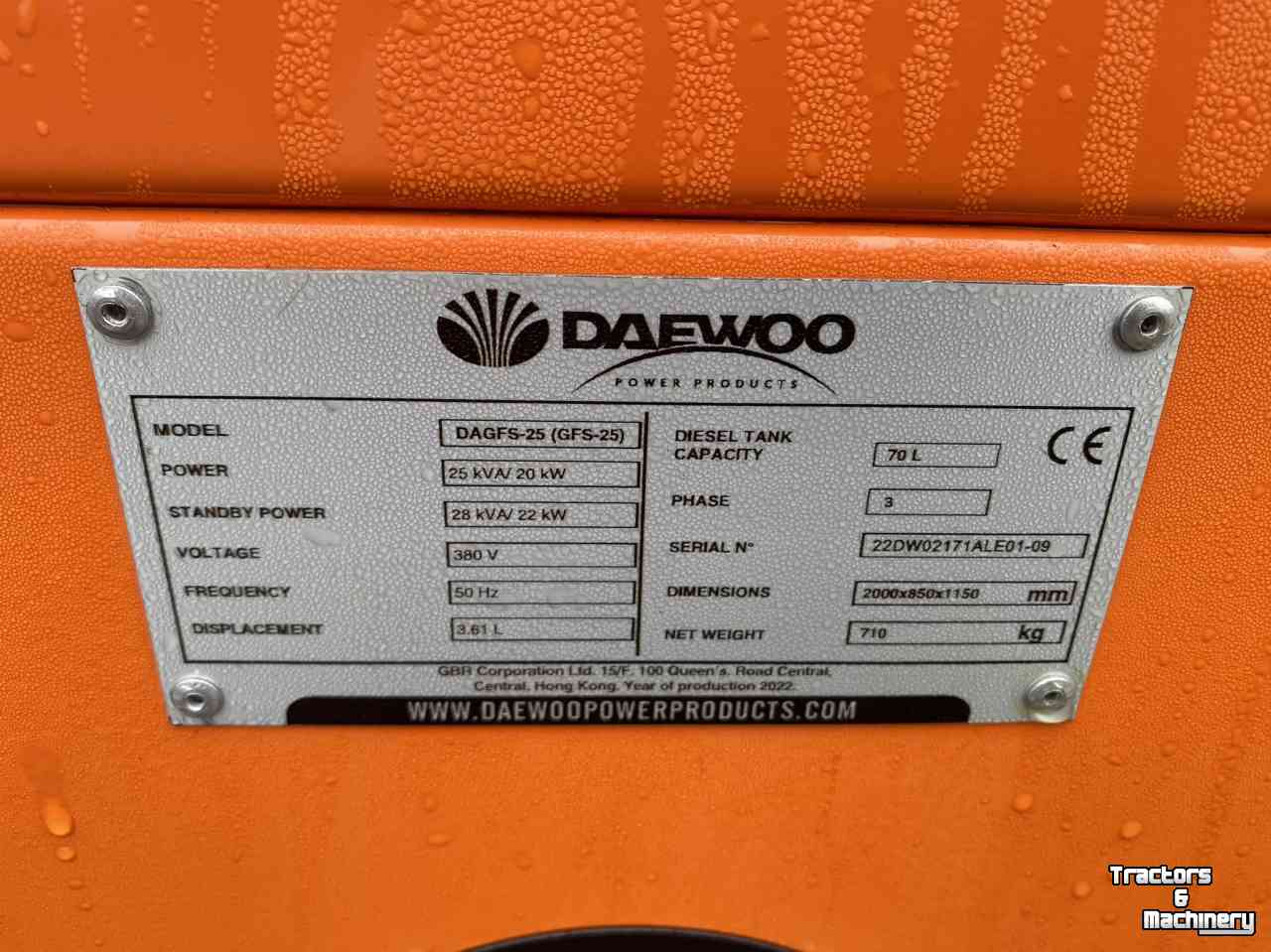 Aggregates Daewoo DAGFS-25 (GFS-25)