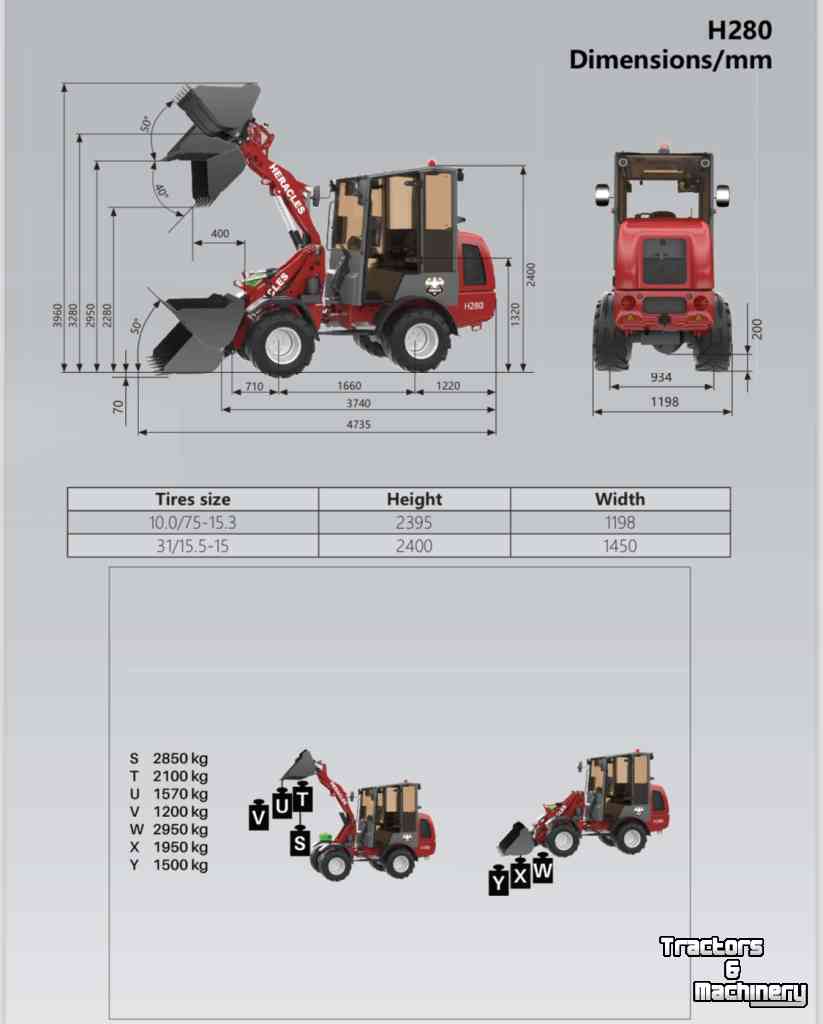 Wheelloader Heracles H280 PRO, Telescoop en Elektrisch
