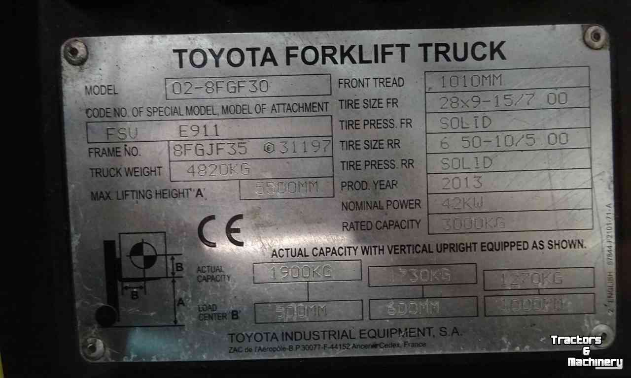 Forklift Toyota 02-8FGF30