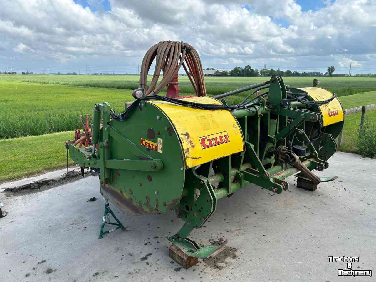 Spader machine Celli Krukas Spitmachine + Rotorkopeg + Zaaiverdeler