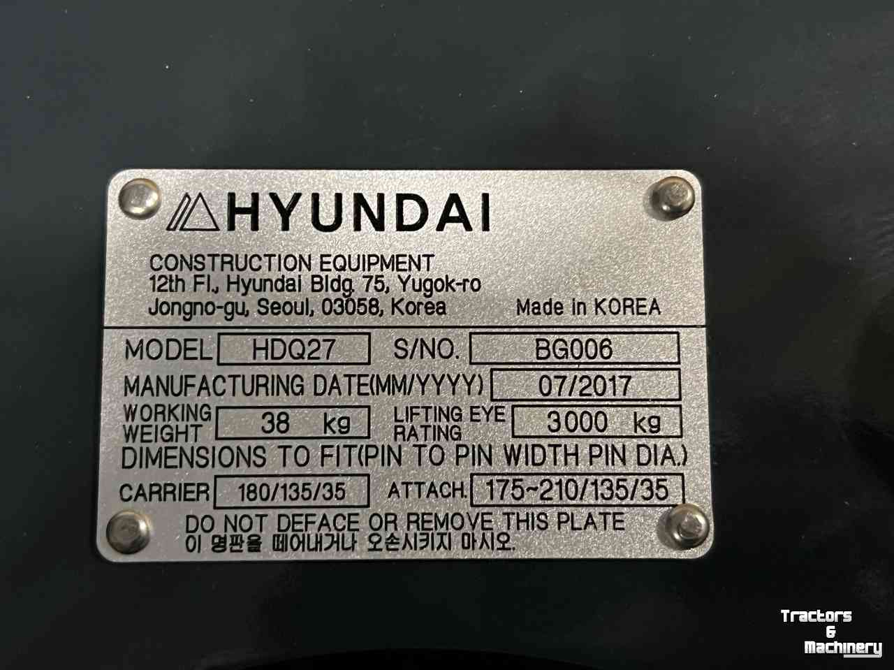 Mini-Excavator Case Case CX30C New Holland E30C  Snelwissel - HYUNDAI HDQ27 Parts nr:32MK-95120CG