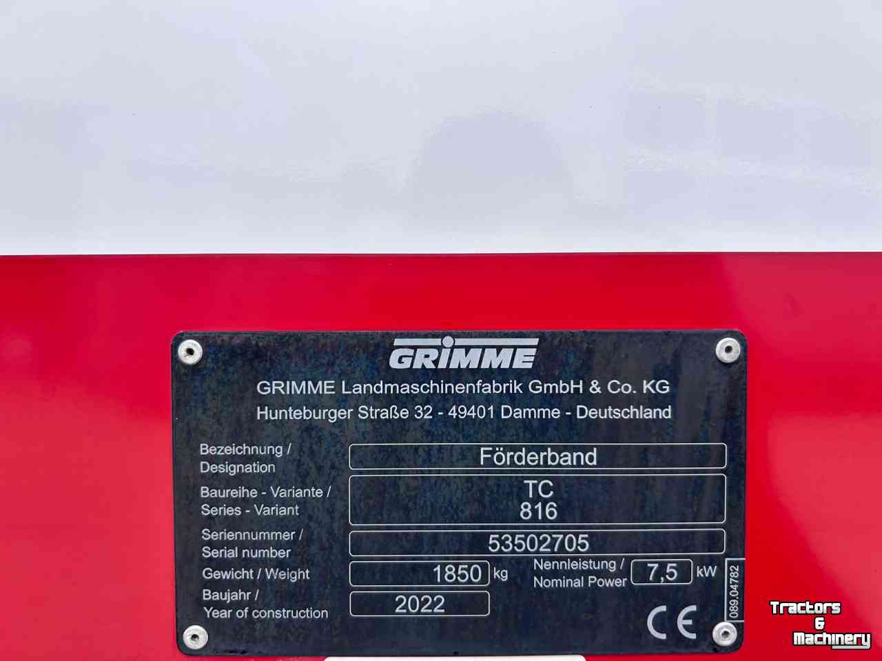 Telescopic conveyor Grimme TC816