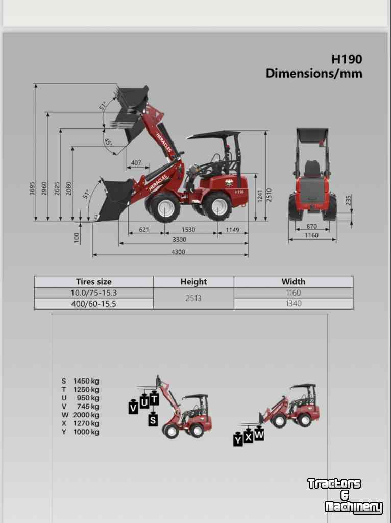 Wheelloader Heracles H190 Pro, Plus en Telescoop