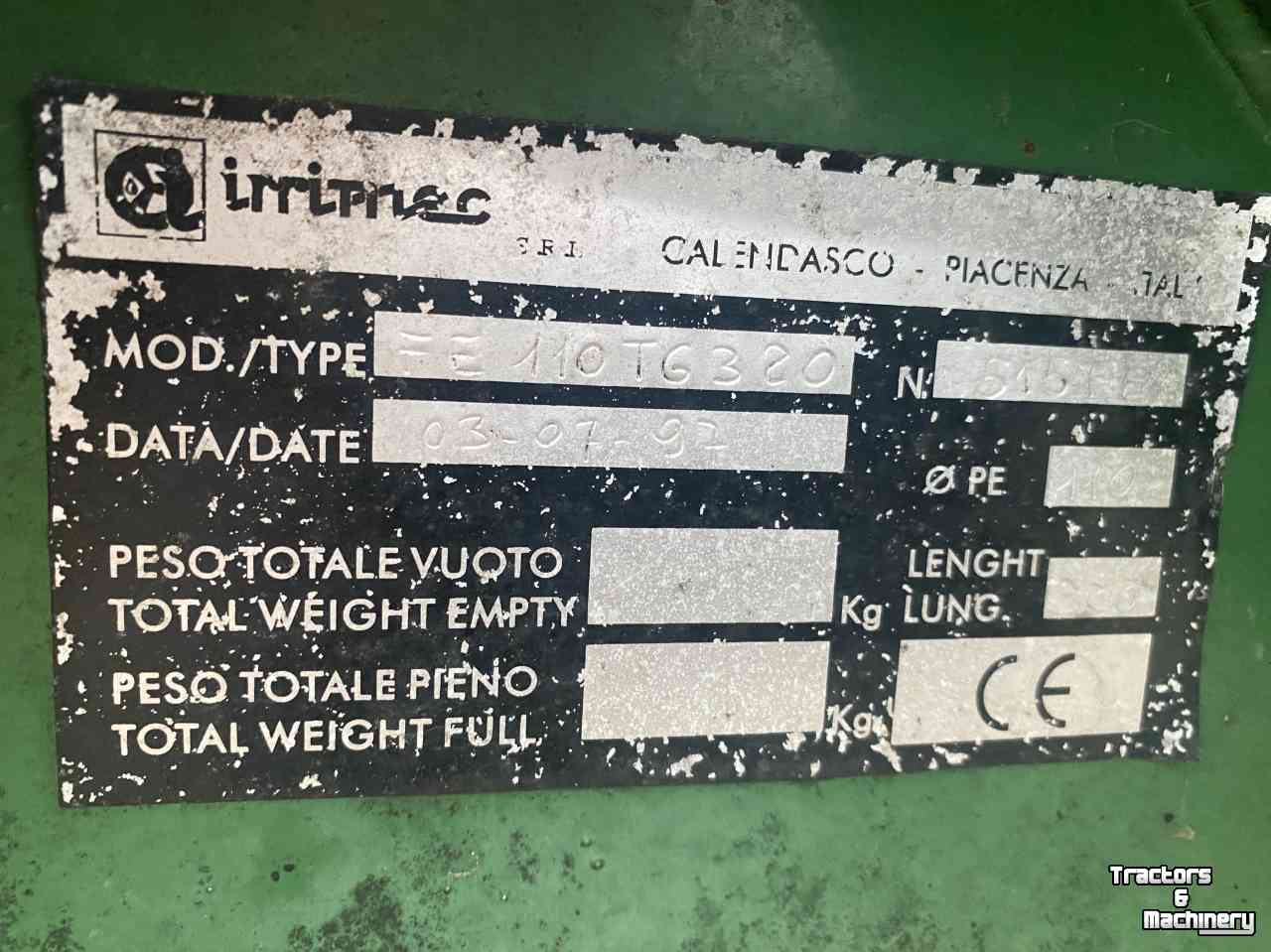 Irrigation hose reel Irrimec 110/320