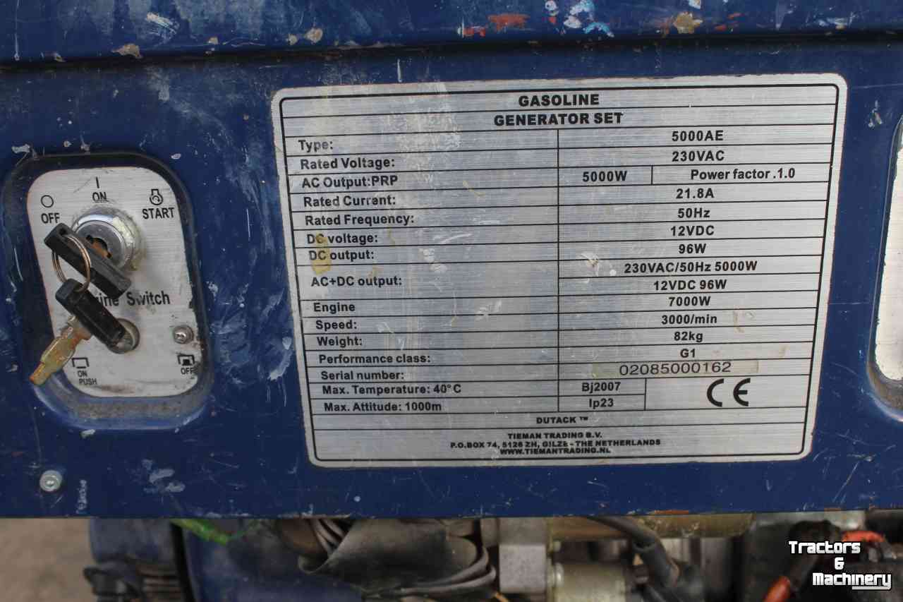 Aggregates  Dutach 5000AE generator aggregaat 230 volt 5000 Watt