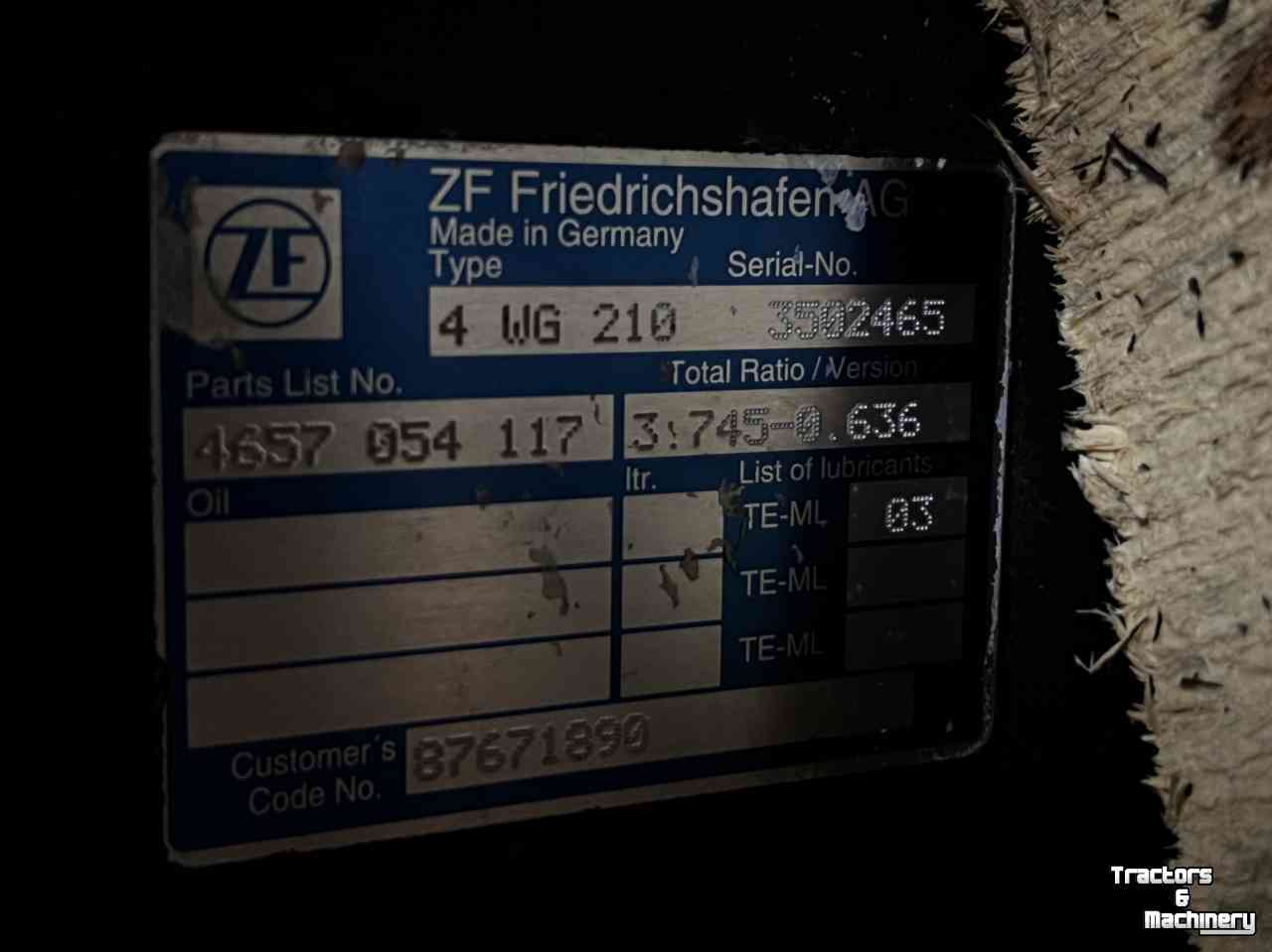 Wheelloader Case Complete Powershift versnellingsbak ZF voor Case CE 821E, 921E  New Holland W190B, W190BLR, W190B E.I.