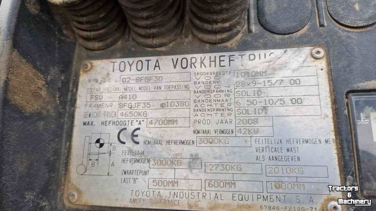 Forklift Toyota 02FGF30 LPG