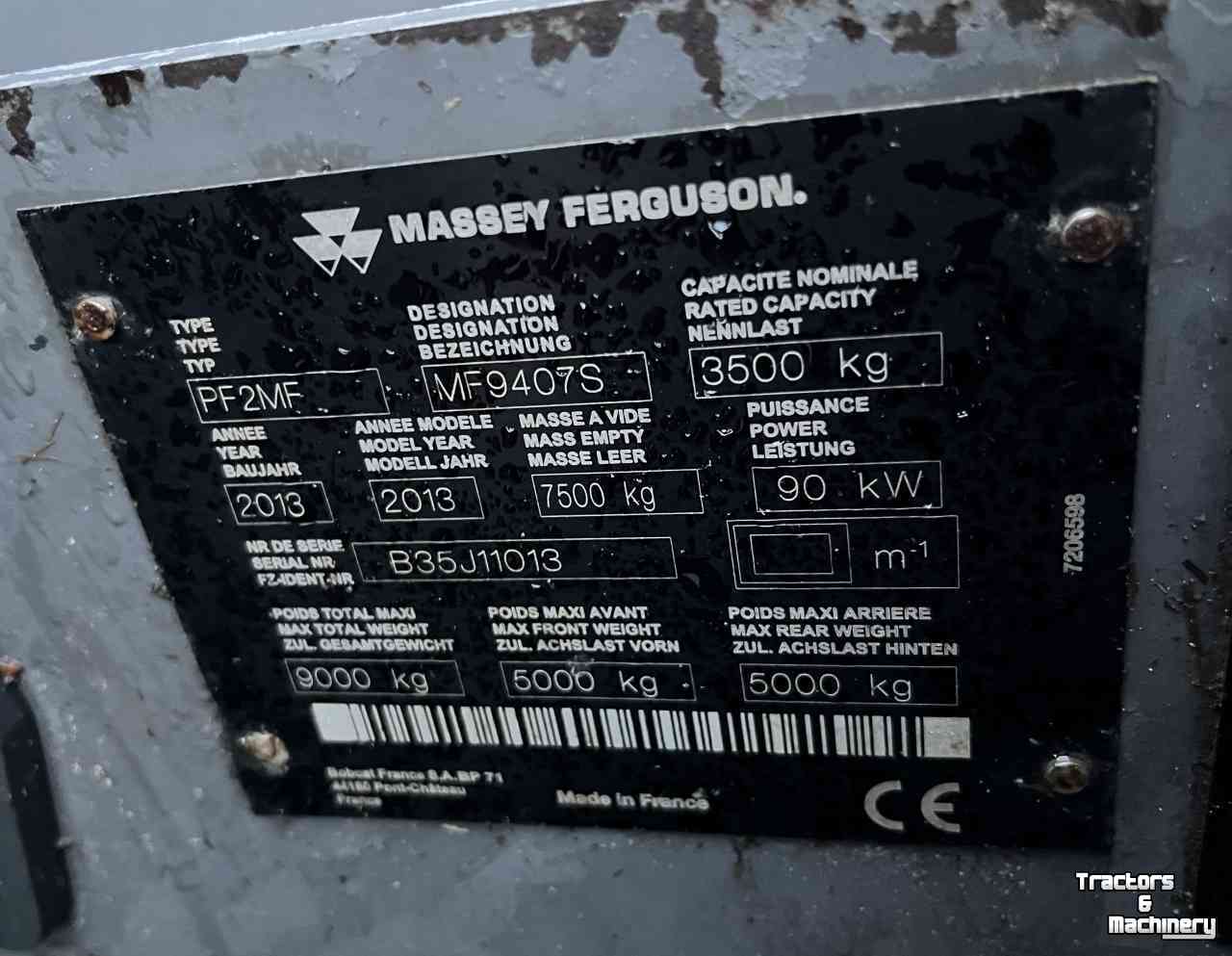Telehandler Massey Ferguson 9407S Xtra verreiker