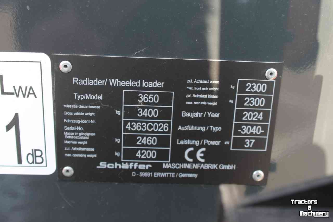 Wheelloader Schäffer 3650 minishovel DEMO shovel wiellader rode agri-lijn landbouwshovel