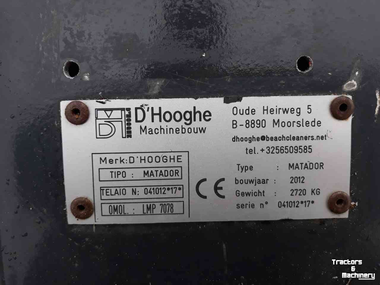 Other tillage machinery and accessories D´Hooghe Matador