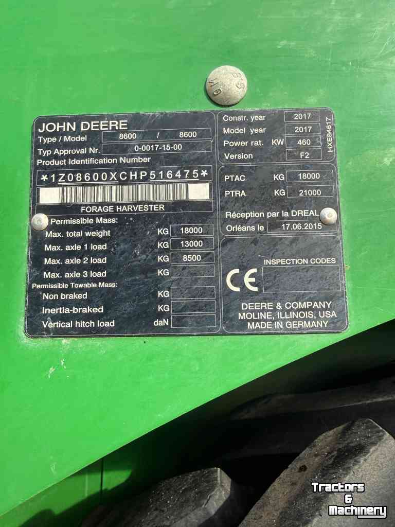 Forage-harvester John Deere 8600 40 KM Korrelkneuzer Airco 4 WD Harvester Claas