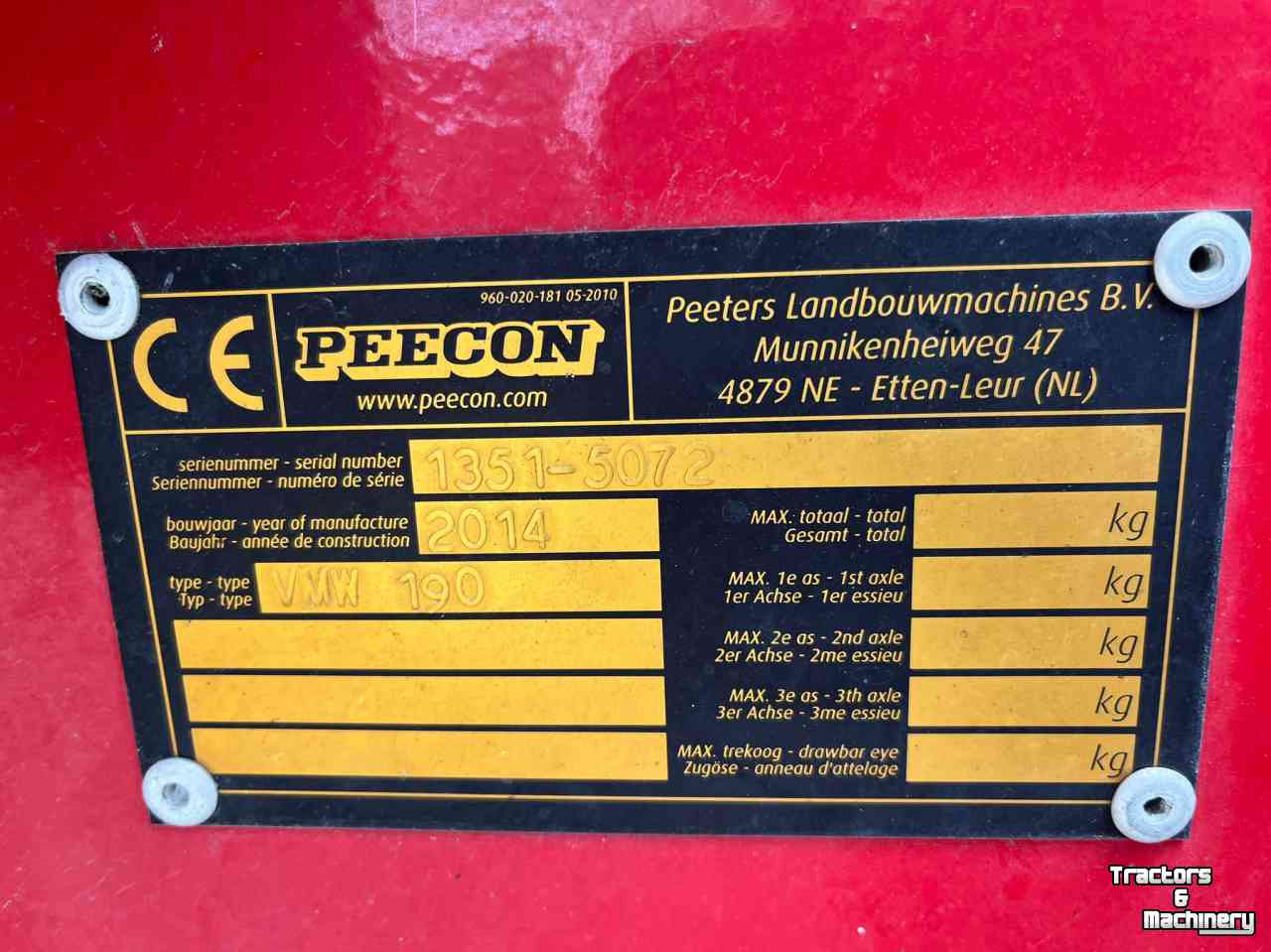 Vertical feed mixer Peecon VMW 190