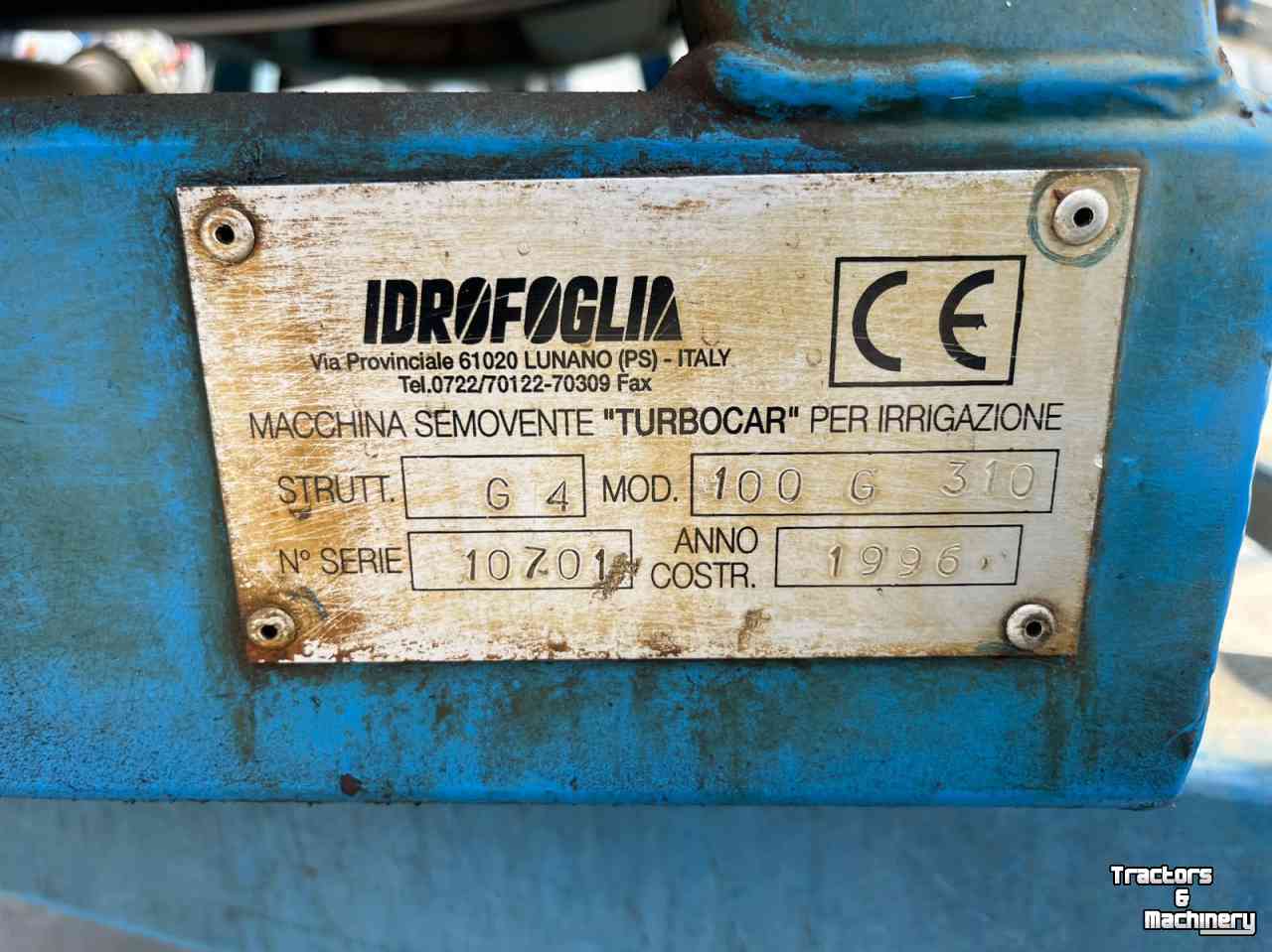 Irrigation hose reel Idrofoglia 100/310 beregenings haspel