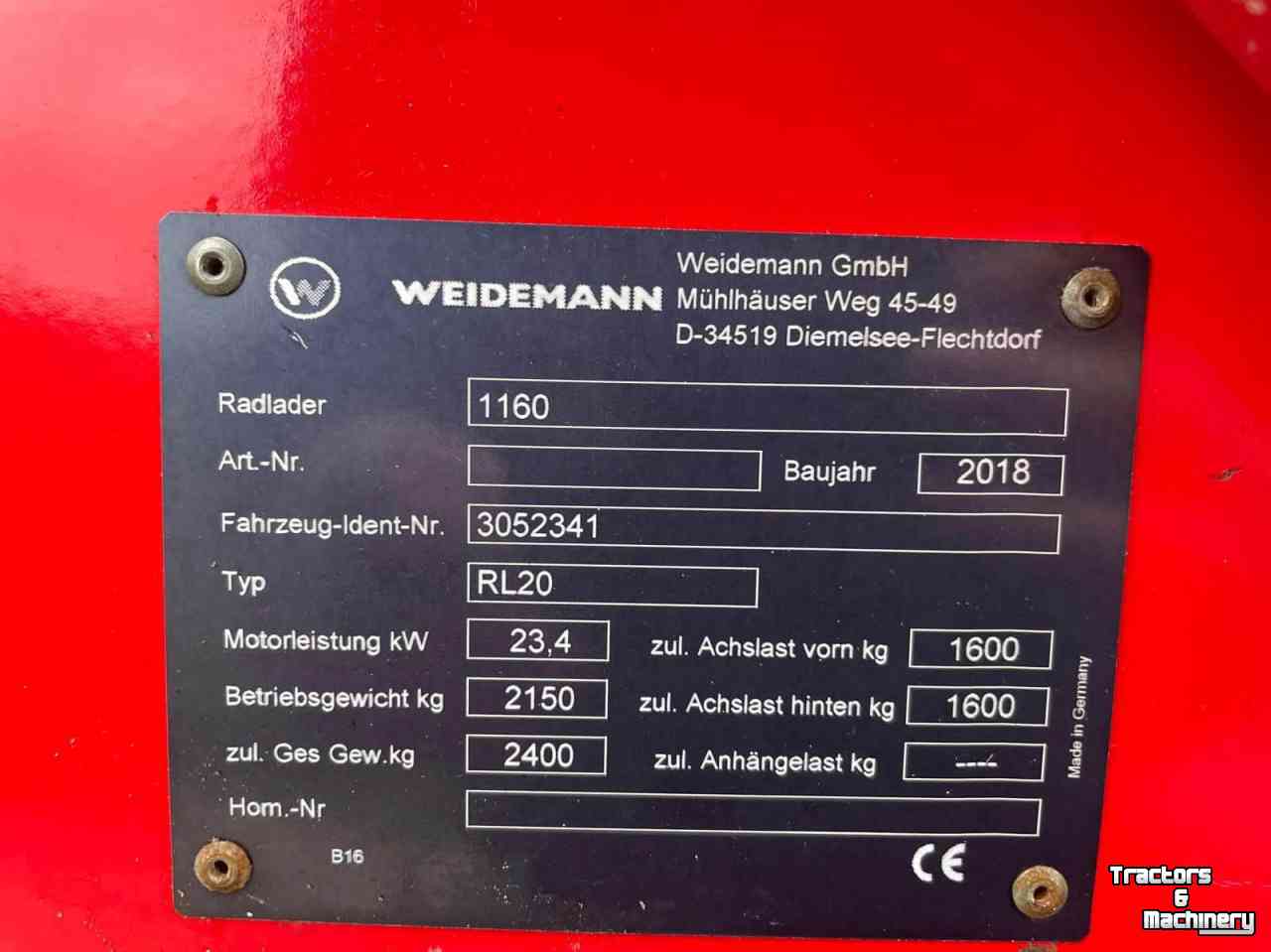Wheelloader Weidemann 1160