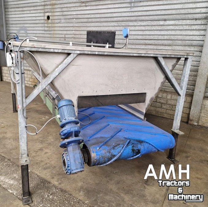 Bulk box tipper  Bunker met uitvoerband+kantelaar – complete set,  Dosierbunker mit Austragsband inklusive Kistenkipper (Komplettset)
