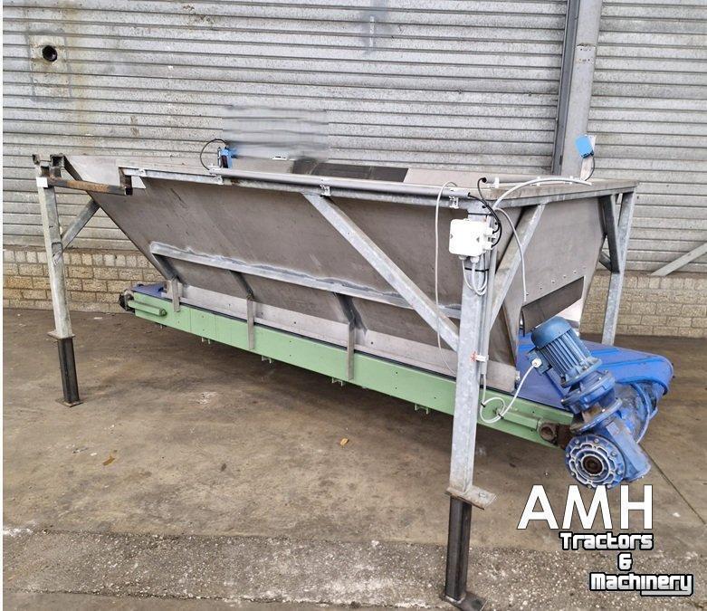 Bulk box tipper  Bunker met uitvoerband+kantelaar – complete set,  Dosierbunker mit Austragsband inklusive Kistenkipper (Komplettset)