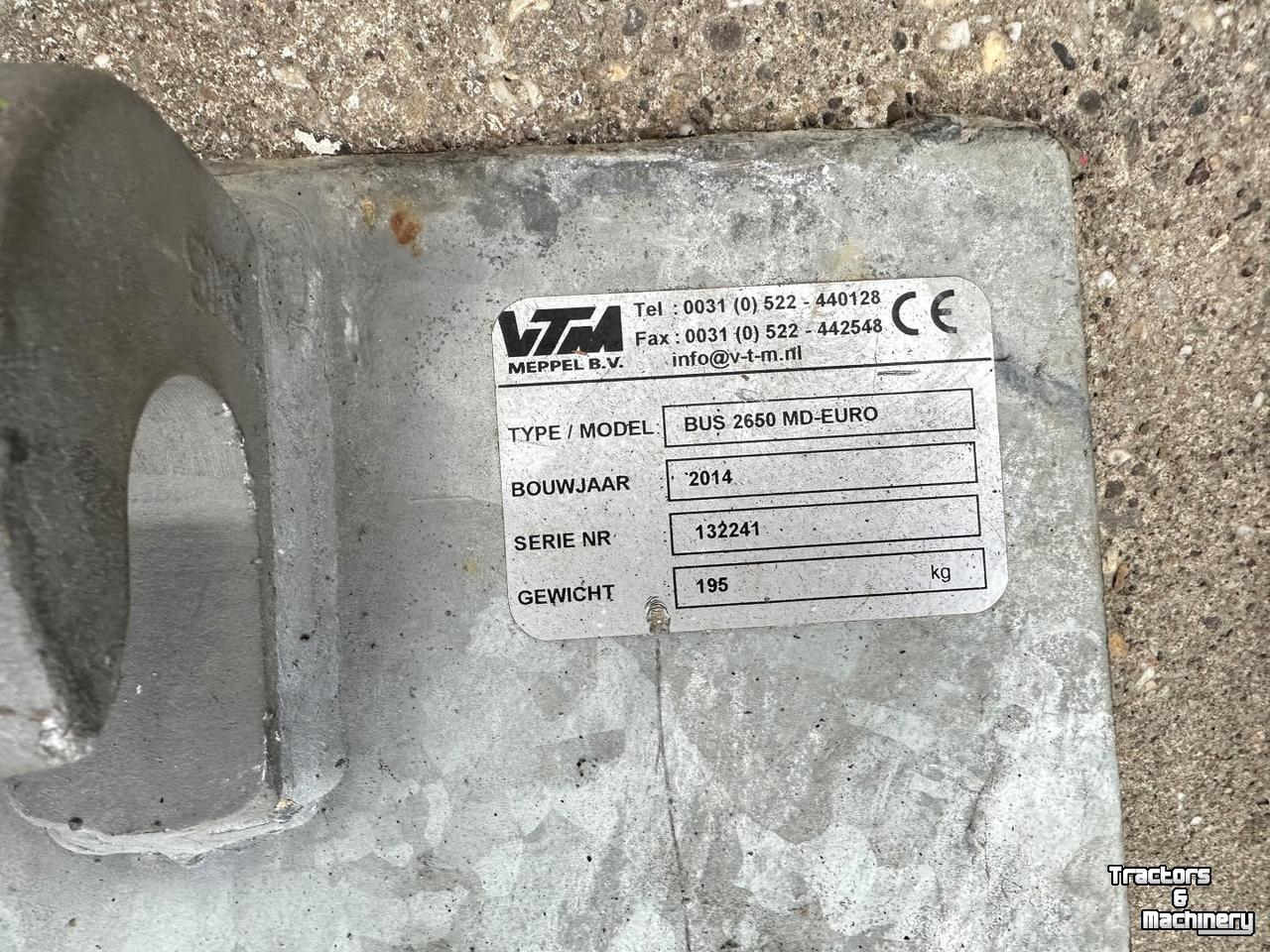 Other attachments and accessories VTM AANLASPLATEN