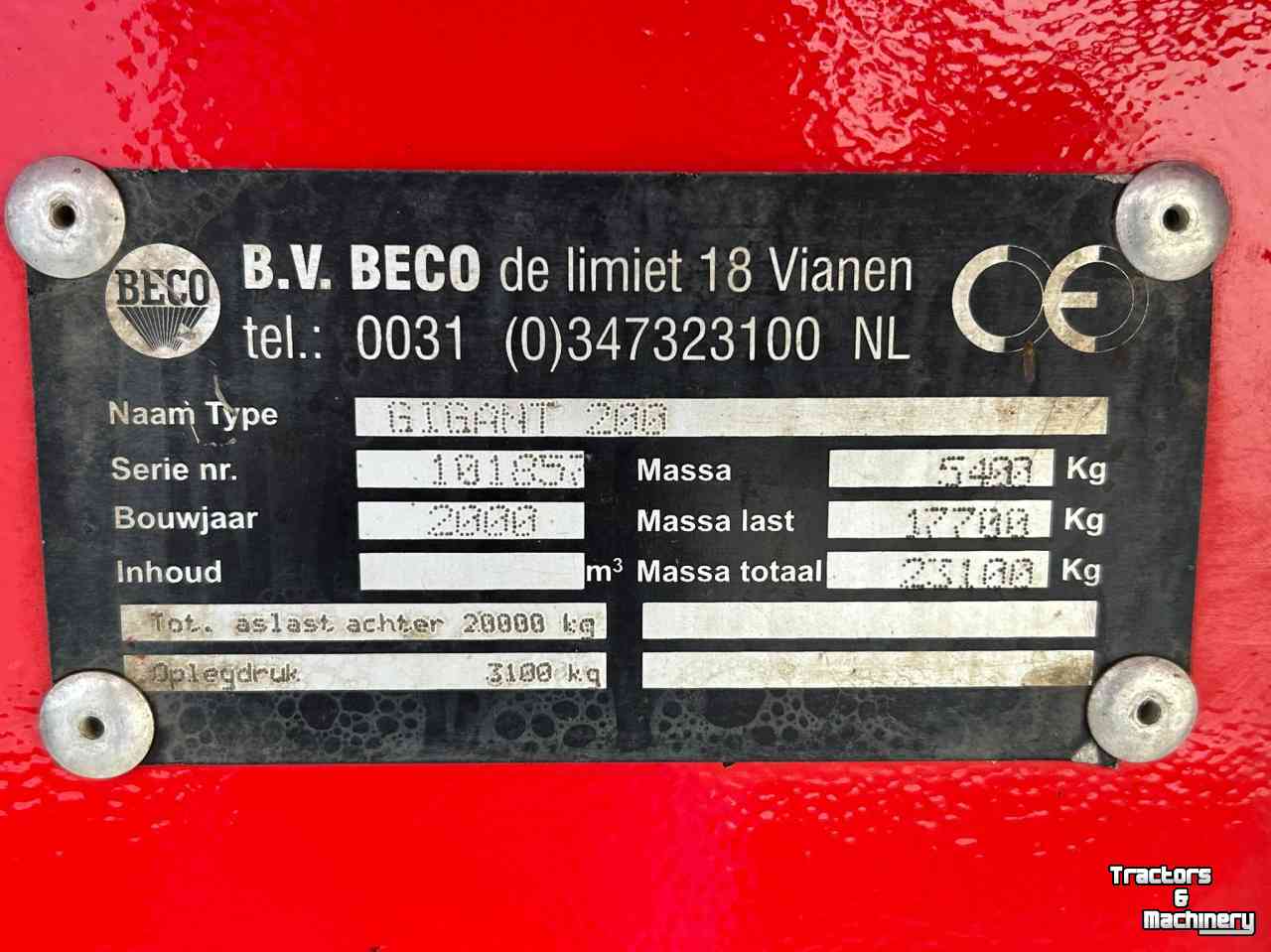 Earth- / Sand-dumper Beco Gigant 200