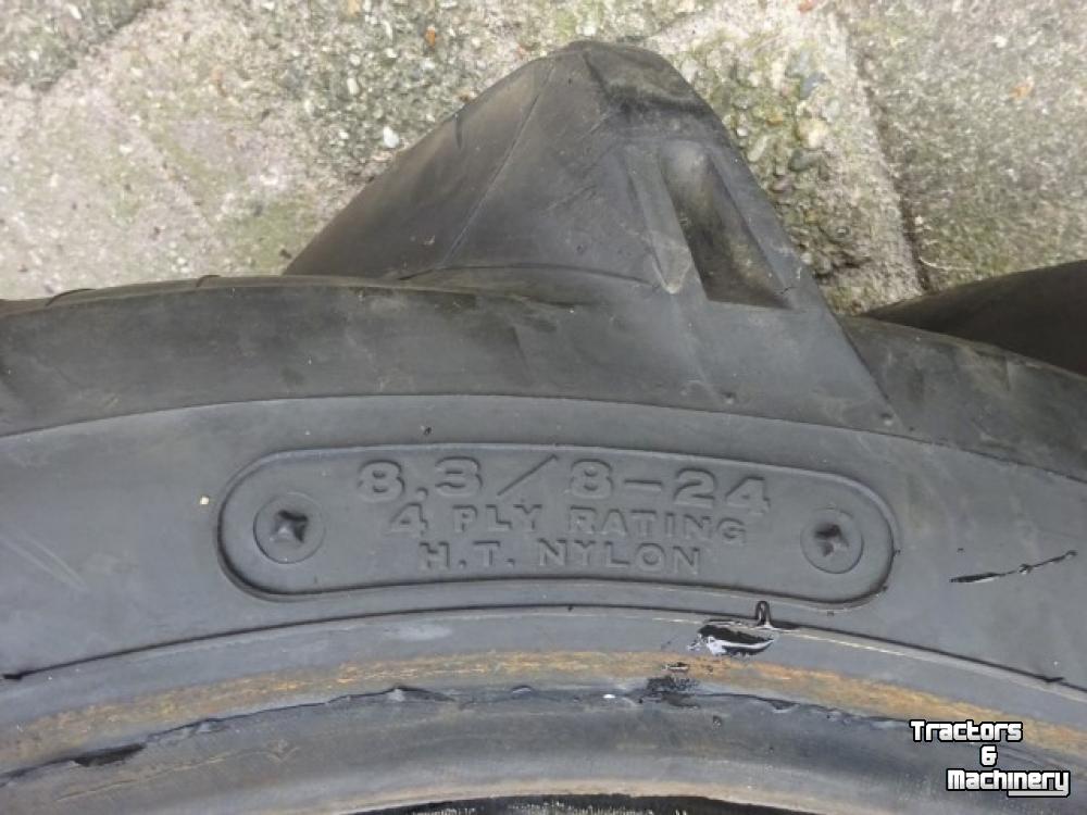 Wheels, Tyres, Rims & Dual spacers Bridgestone set banden 8.3/8-24