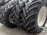 Wheels, Tyres, Rims & Dual spacers BKT 710/60 R38 + 600/60 R28 op velg
