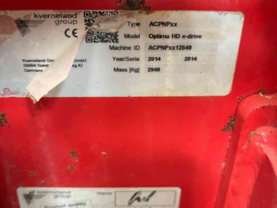 Seed drill Kverneland Optima HD drive
