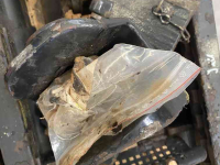 Used parts for tractors Case-IH trekhaakframe, kipperknobbel, pitonfix en verstelbare boventrekhaak van JXU (New Holland TL/TLA)
