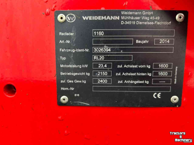 Wheelloader Weidemann 1160
