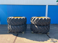 Wheels, Tyres, Rims & Dual spacers Michelin 4x XMCL 480/80R26 JCB 12g.