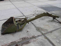 Rearside loader Wifo Achterlader mechanisch met bak en sloothekkel baggerbak